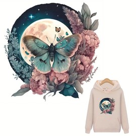 kbatuo 2pcs Beautiful Butterfly Iron On Transfers for T-Shirts, Rub on Transfers Stickers Vinyl Ready to Press Stickers Iron on Decals for T-Shirts Clothing Hoodie DIY Crafts