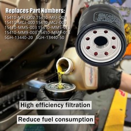 Gewxgzo 15410-MFJ-D02 15410-MFJ-D01 Oil Filter Motorcycle Fit for Hnoda GXV530 GXV530R ES6500 Replace15410-MCJ-000 15410-MCJ-003