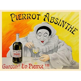MAGNET 1911 Pierrot Absinthe French Clown Vintage Style Clown Advertising PosteMagnet Vinyl Magnetic Sheet for Lockers, Cars, Signs, refrigerator 5"