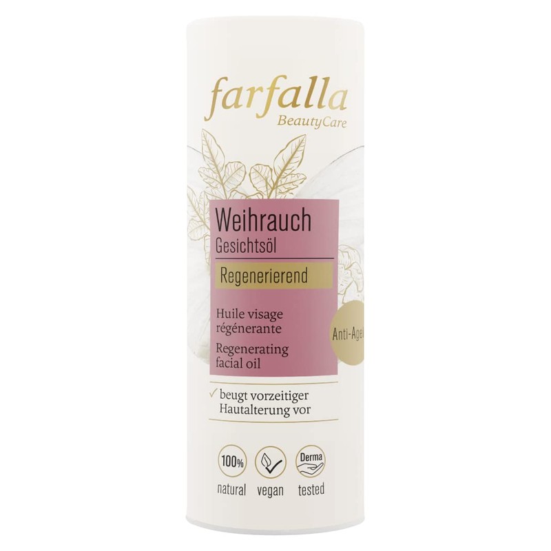 farfalla Frankincense Facial Oil - Regenerating - 100% Certified Natural