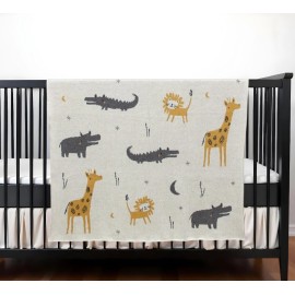 HomeRoots Zoo Animals Woven Knitted Baby Blanket