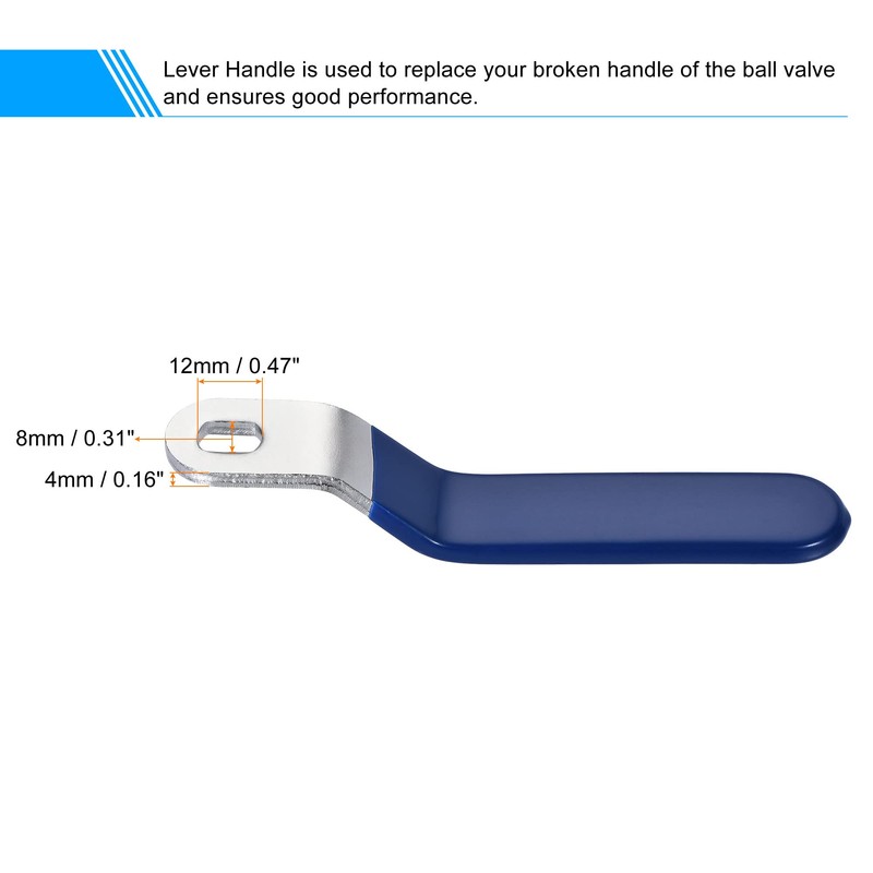 sourcing map Lever Handle Chrome Plated Iron 8 x 12