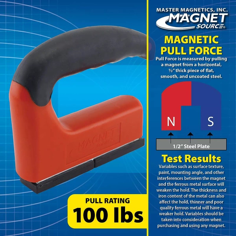 Master Magnetics Imán Fuerte Mango Ergonómico Tracción 100lb