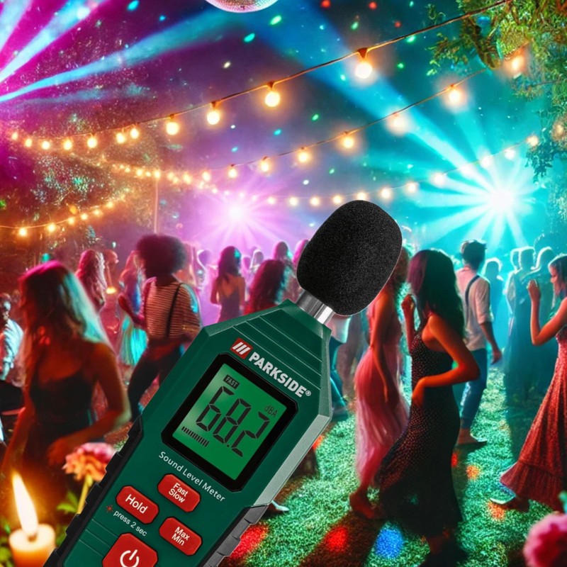 Parkside Decibel Meter, Digital Sound Level Meter, 30-130 dB Measuring
