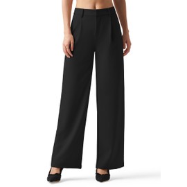 Willit Women's Work Pants Wide Leg Dress Pants High Waisted Casual Business Office Pants Slacks 29" Black L