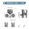 sourcing map 4 Pcs 25mm Double Shower Door Rollers 304