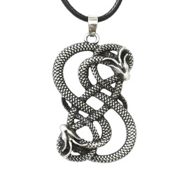 HAQUIL Loki Necklace, Viking Loki Symbol Pendant, Faux Leather Cord, Loki Jewelry Gift for Men and Women (AD)