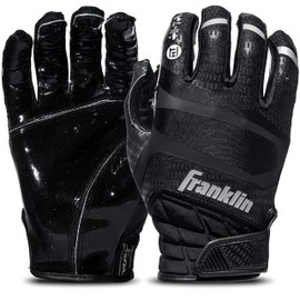 Franklin Sports Hi-Tack Premium Football Receiver Gloves - Black - Adult X-Large