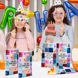 Happy Birthday Goodie Bags,100pcs In My Birthday Era Plastic Birthday Candy Bags Music Theme Its ME Hi,I'm The Birthday Girl It' Me Happy Birthday Treat Bags for Girl Birthday Party Decorations