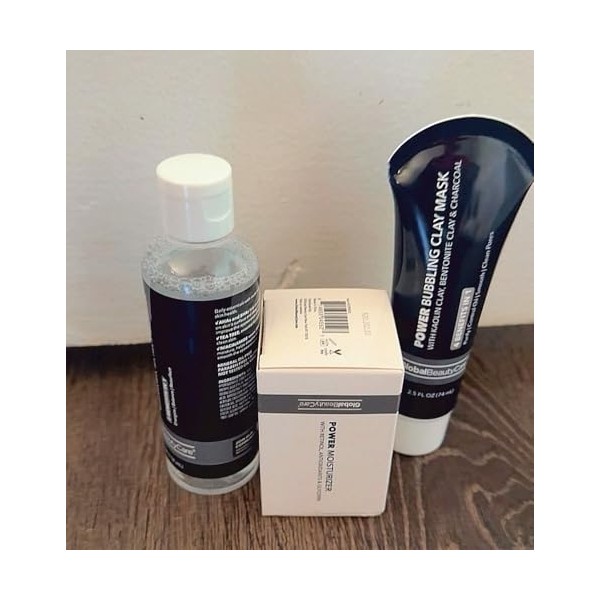 Power Skin Care Set, Clay Mask and Moisturizer with Toner,