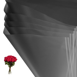 PATIKIL Flower Gift Wrapping Paper, 20 Sheets Waterproof Bouquet Paper Wrap Florist Supplies Packaging Floral Papers for Wedding DIY Craft Valentine Mother's Day, Black