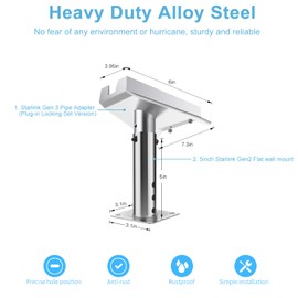 Migkin Heavy Duty for Starlink Gen 3 Flat Wall Mount,Starlink Gen 3 Roof Mount,Starlink Gen 3 Pipe Adapter Mount,Starlink Gen 3 Mount,Starlink Gen 3 Pole Mount,Gen3 Starlink V3 Mounting Kits