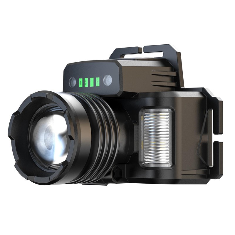LED Headlamp with Motion Sensor Waterproof USB Rechargeable Headlight Zoomable