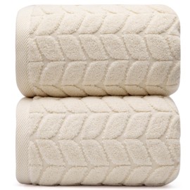 Alusa Home Ultra Soft & Stylish 700 GSM Luxury Bath Sheets | Pack of 2 | Extra Large 35x70 Inches | 100% Zero-Twist, Long-Staple Cotton | Remarkably Absorbent (Papyrus)