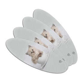 Ragdoll Tiffany Cat Kitten Tea Cup Ride Double-Sided Oval Nail File Emery Board Set 4 Pack