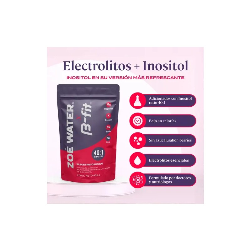 B-fit Zoe Water Electrolitos En Polvo 405g Myo Inositol 401