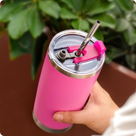 Prurex 20oz Tumbler Lids,Replacement Lid for 20 oz Yeti Tumbler,Old Style Rtic and More,2 Pack Spill-proof Lids,Covers for 20 Ounce Tumbler,Cup(Magenta)