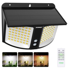 intelamp Solar Motion Sensor Light Outdoor Security Flood Light Waterproof
