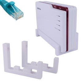 Wall Mount for Fritz!Box 5690 Pro - DSL Slim - Fritz Holder - White - Space-saving and Stable for FritzBox 5690PRO - Made in Germany Xebtec