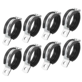 sourcing map 8Pcs Split Ring Hanger Pipe Strap Fit for 2.4"(60mm) Pipe Rubber Cushion Pipe Support Bracket Pipe Clamps for Pipe Tube