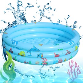 Paddling Pool, Children's Above Ground Pool, Inflatable Pool, Baby Pool, Inflatable Swimming Pool, Portable Bathtub, Children's Paddling Pool, for Outdoor, Home, Balcony, Summer Water Party (Diameter