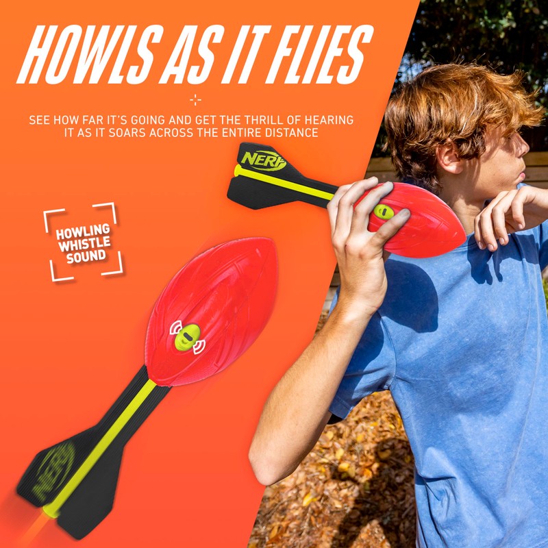 Nerf Vortex Aero Howler Foam Ball, Classic Long-Distance Football, Flight-Optimizing