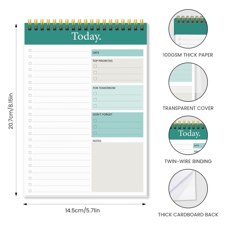 KMQOY To Do List Notepad - Daily Planner Pad Undated