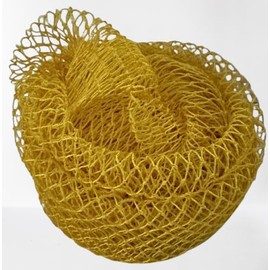 Percée African Exfoliating Bath Sponge, 40 Inches Long Net Body Scrubber (Yellow)