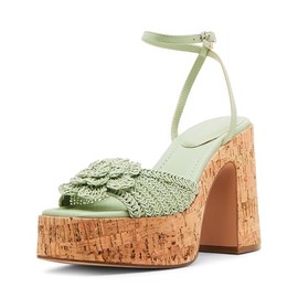 Madden Girl Women's Gardenn Heeled Sandal, Sage, 5