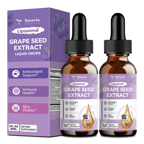 Totaria 2 Pack Grape Seed Extract Liquid Drops | High
