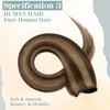 S-noilite Clip in Hair Extensions Human Hair Medium Brown/Dark Blonde,