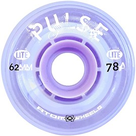 Atom Skates Outdoor Quad Roller Wheels 78A - Pulse Lite - 62x33 Lilac - 2 Packs - 8 Wheels