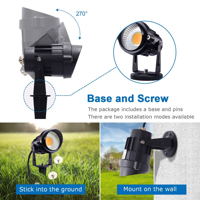 SUNVIE 120V Spot Lights Outdoor LED Landscape Lighting 12W AC