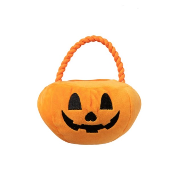 Fuzzyard Trick Or Treat Pumpkin Basket Dog Toy Halloween Plush