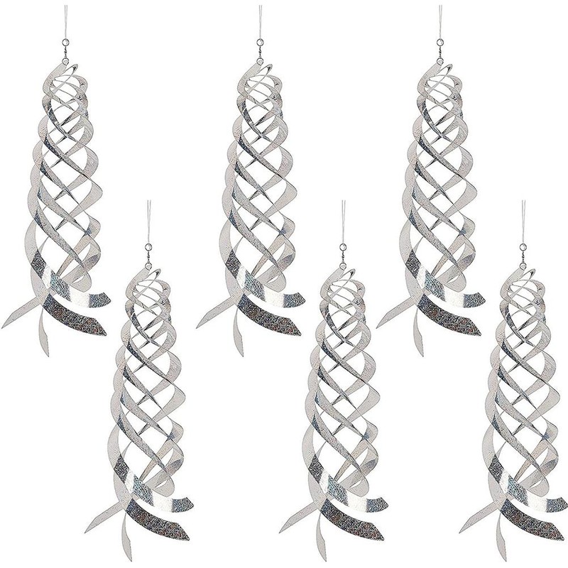 6Pcs Bird Repellent Spiral Reflectors Bird Deterrent Reflective Wind Spiral