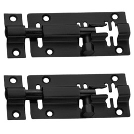 Slide Barrel Bolt, Door Latch, Slide Latch, Anti-Theft, Safety Door Bolt, Corrosion Resistant, Indoor and Outdoor Easy Installation, 2 Pieces, Black