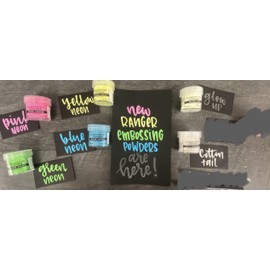 Embossing Powder Bundle -Blue, Green, Pink, Yellow Neon, Glow Up and Cottontail Ranger Ink
