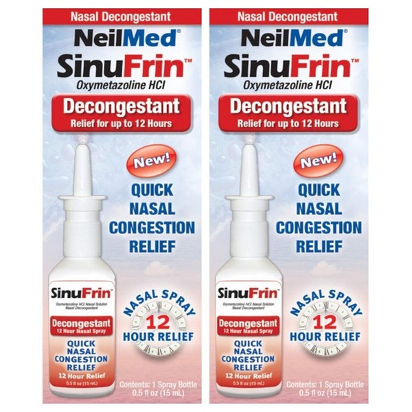 NeilMed Sinufrin Decongestant Relief Spray, 2 Count (Packaging May Vary)