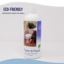Don Aslett Foam & Flush Toilet Bowl Cleaner (32 Oz Bottle, Pack of 2) Eco Friendly, Biodegradable Organic Acid Formula | Cleans, Brightens, Deodorizes