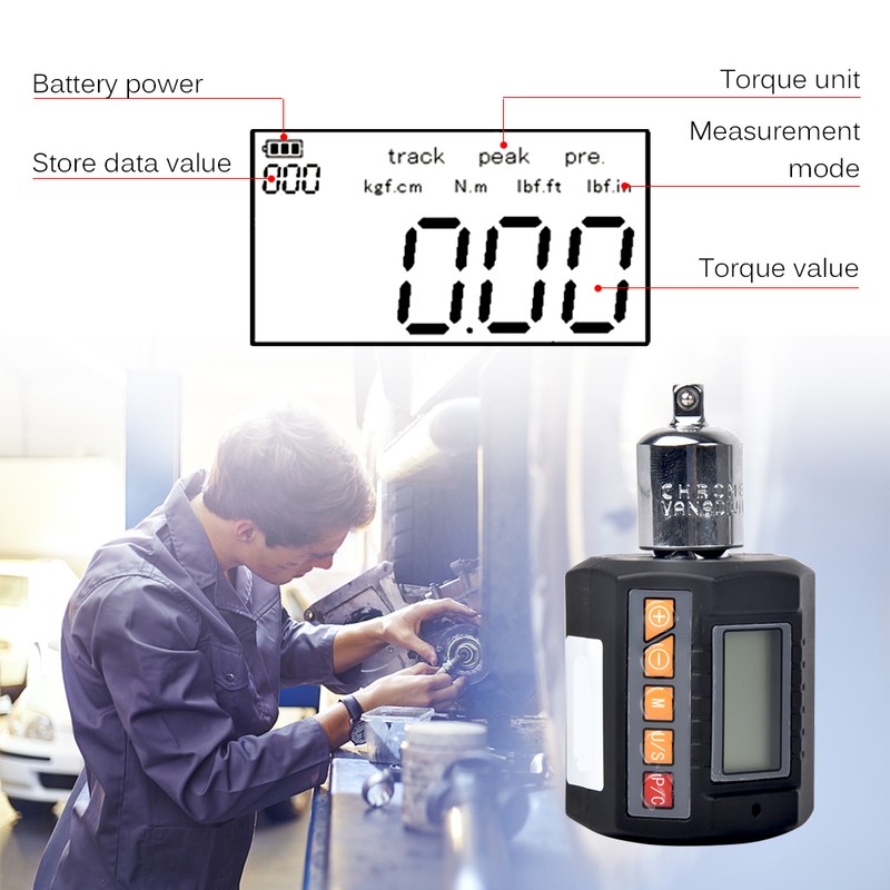 Digital Torque Adapter Electronic Torque Meter with LCD Display Measure