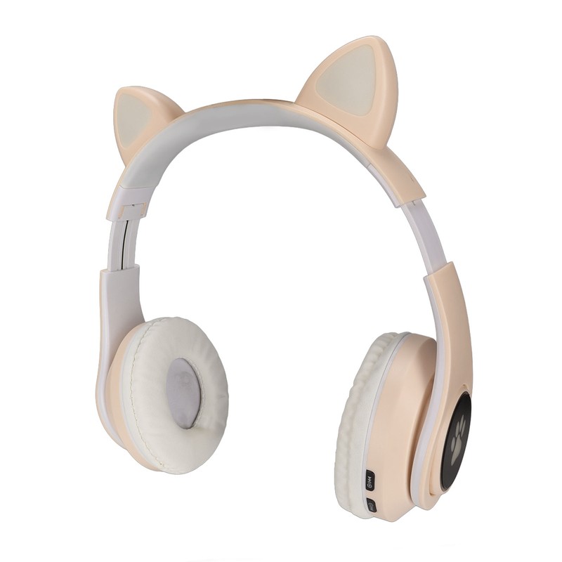Glowing Cat Ears Bluetooth Headphone Bass Foldable Wireless Headwear Breathing