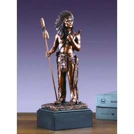 Indian Chief Warrior Sclupture Size 4.5"Wx12" Native American Indian Art Designe