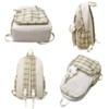 Cute Plaid Backpack with Plush Pendant Lightweight Large Capacity Student