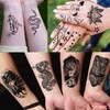 65 Sheets FANRUI Black Tiger Lion Temporary Tattoos For Men