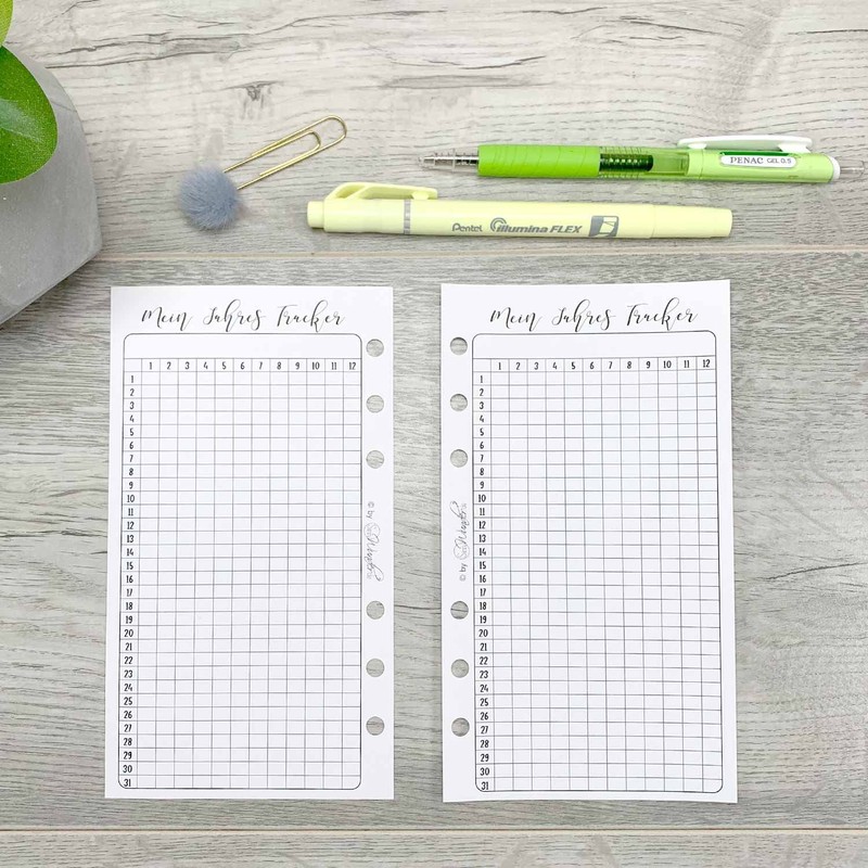 SinnWunder® Habit Tracker Lists for One Year Fits 6 Ring