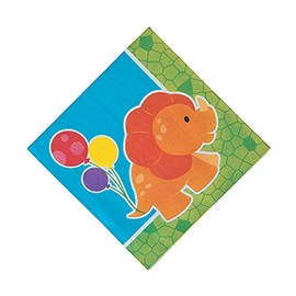 Fun Express - Little Dino Luncheon Napkins (16pc) for Birthday - Party Supplies - Print Tableware - Print Napkins - Birthday - 16 Pieces
