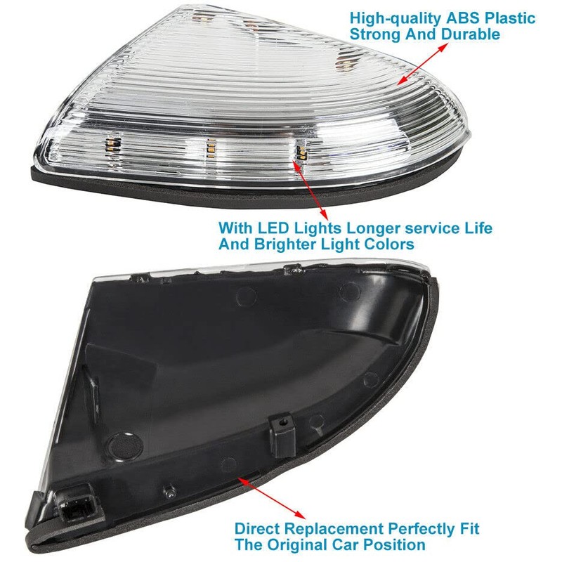 HECASA Mirror Turn Signal Light Housing Compatible with 2009-2018 Dodge