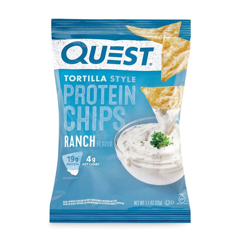 Quest Nutrition Tortilla Style Protein Chips, Ranch, Low Carb, Gluten