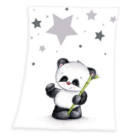 Fleece Blanket with Panda Motif 75 x 100 cm Microfibre
