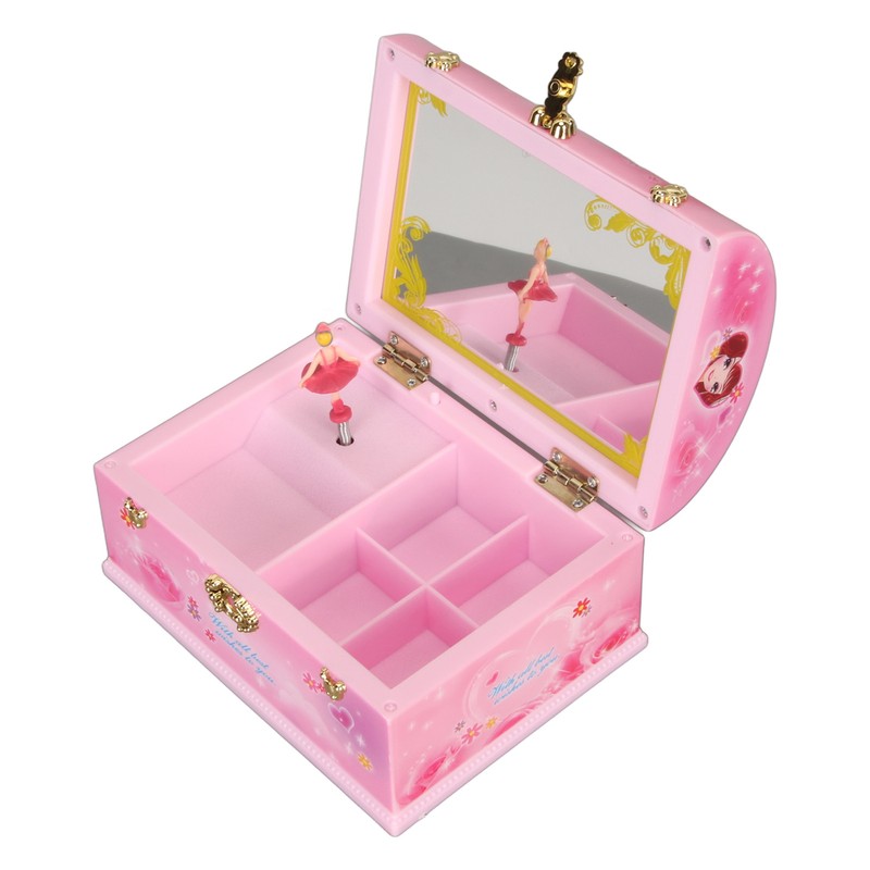 Musical Jewelry Box Large Space Mirror Design Music Jewelry Organizer